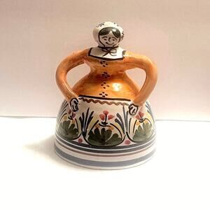 Collectible Ceramic Mexican Talavera Pottery Dinner Bell